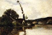 Charles-Francois Daubigny River Landscape oil on canvas